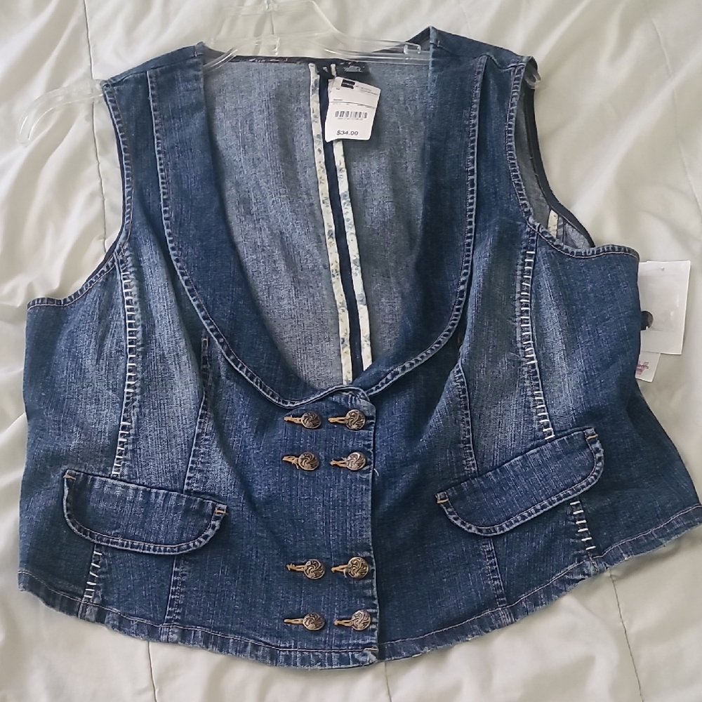 JCPenney Blue Denim Vest